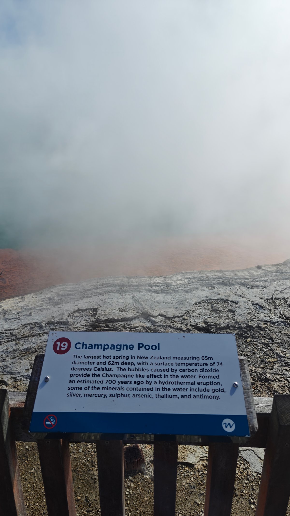A Champagne Pool panel explaining the pool was