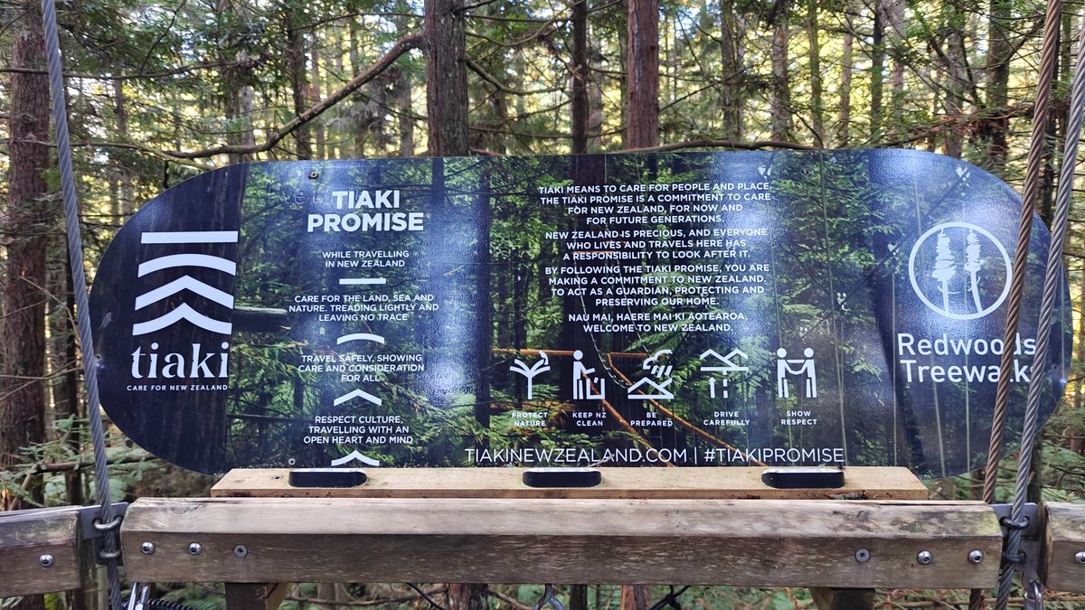 A panel carrying the TIAKI PROMISE with its