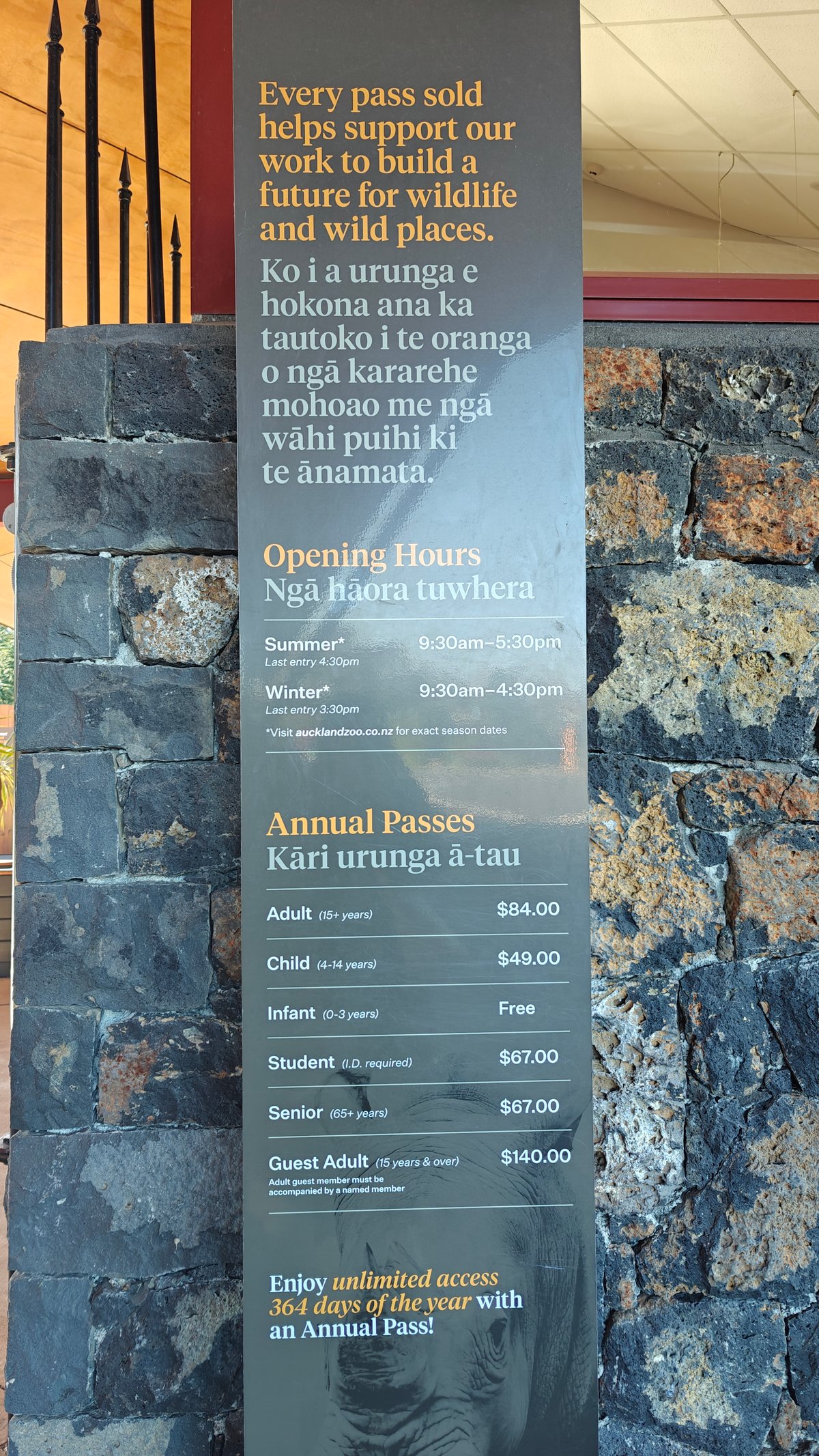 A panel explaining that every pass sold helps