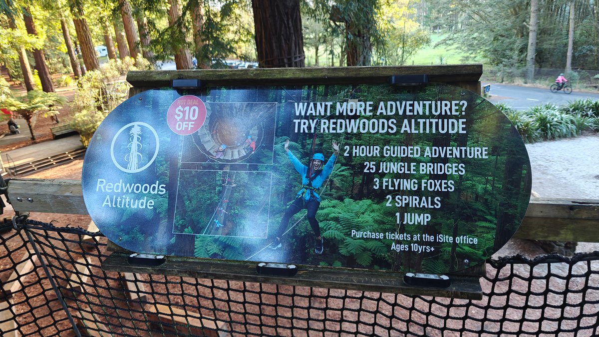 A panel headed WANT MORE ADVENTURE? TRY REDWOODS