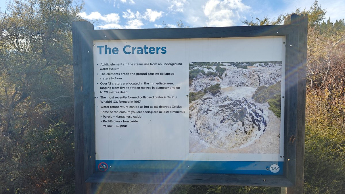 A The Craters interpretive board with an aerial