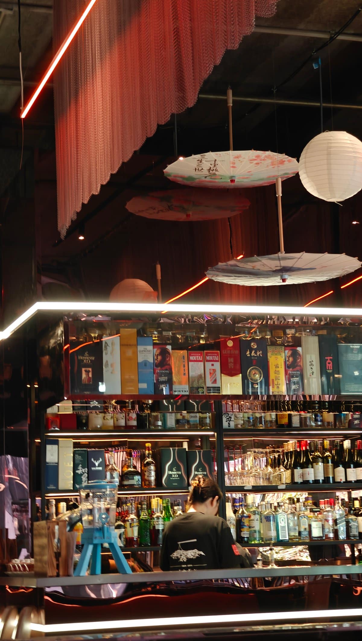 Back bar bottle shelves