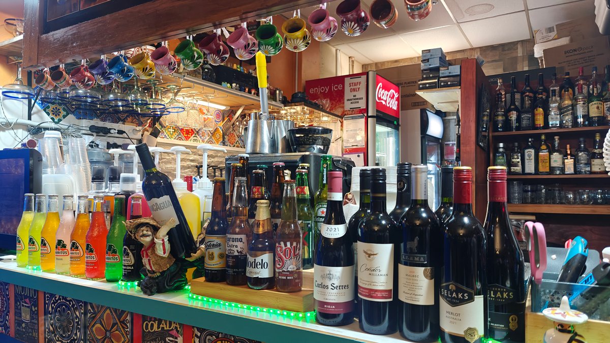 Back bar bottles and mixers