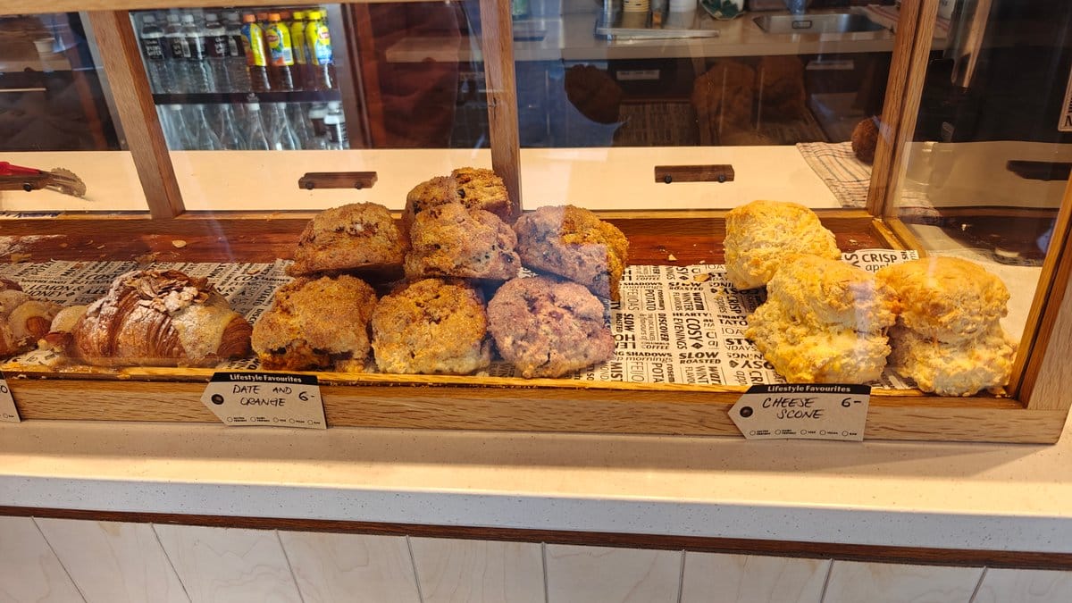 Basket of scones and baked goods