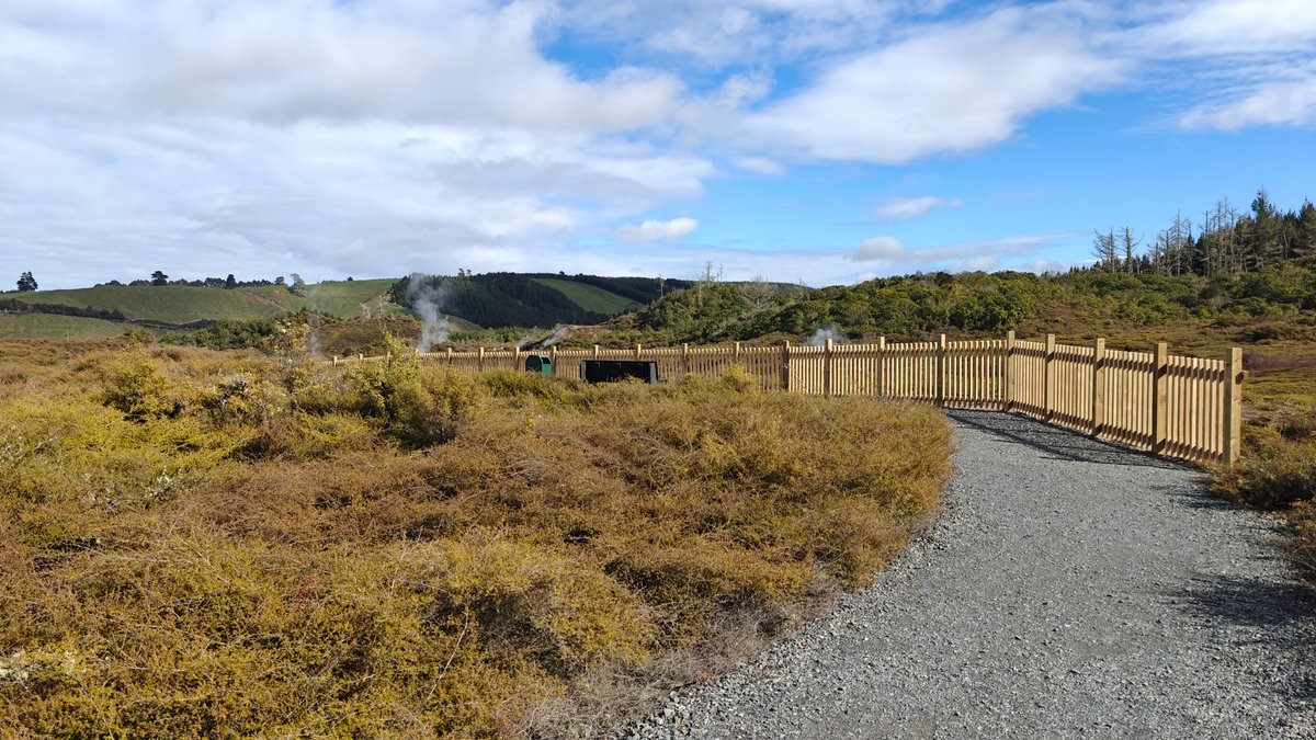 Boardwalk across the steaming scrub