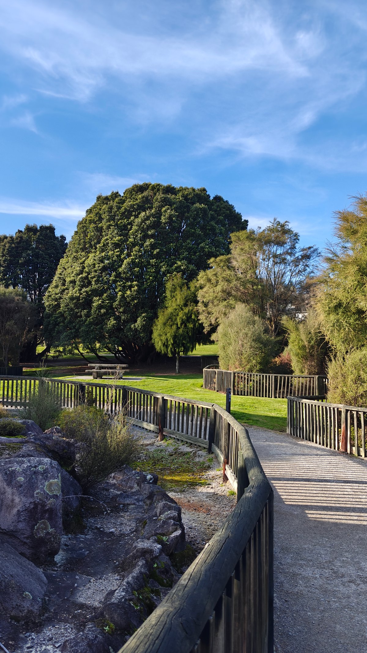 Boardwalk along the fenced path