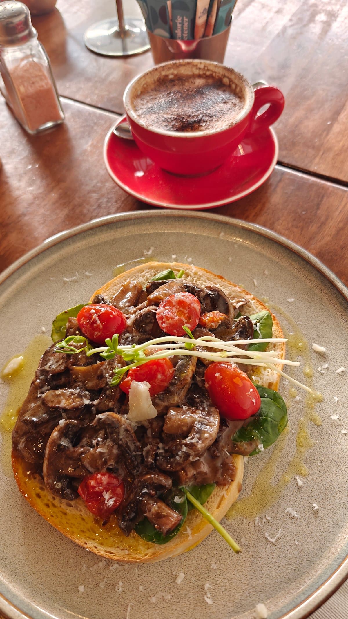Brunch bowl served with coffee