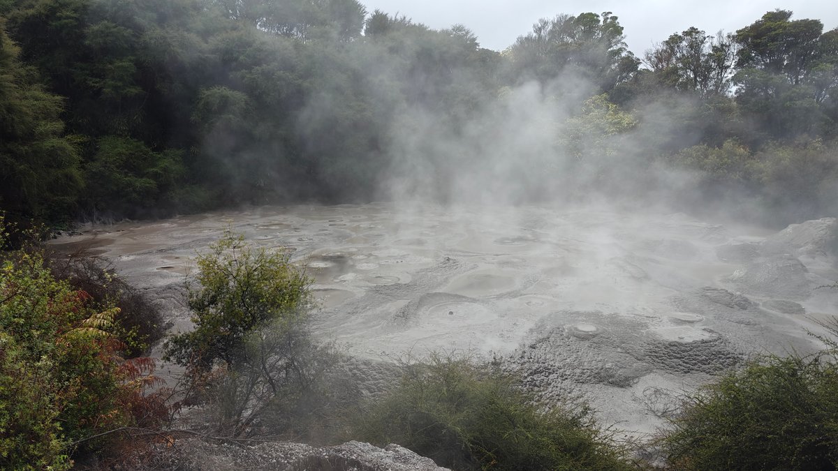 Bubbling geothermal mud pool