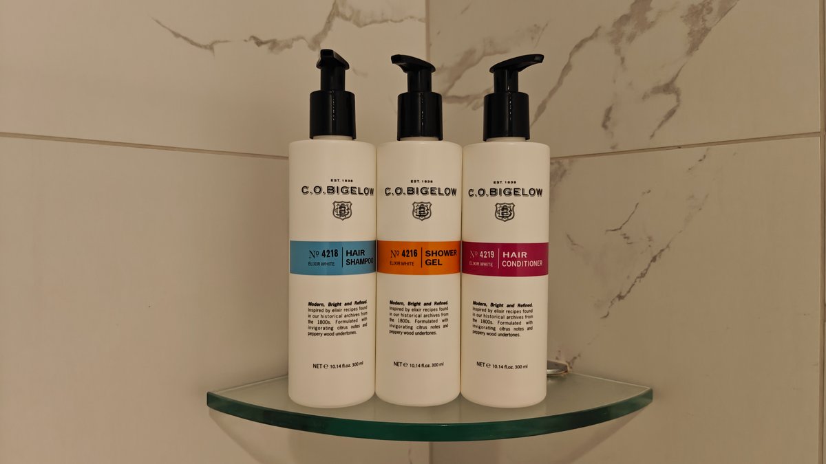 C.O. Bigelow shower dispensers