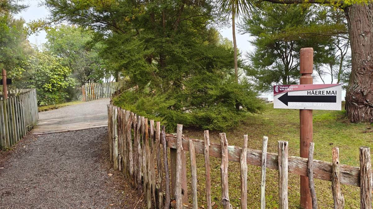 Carved Wairakei direction post