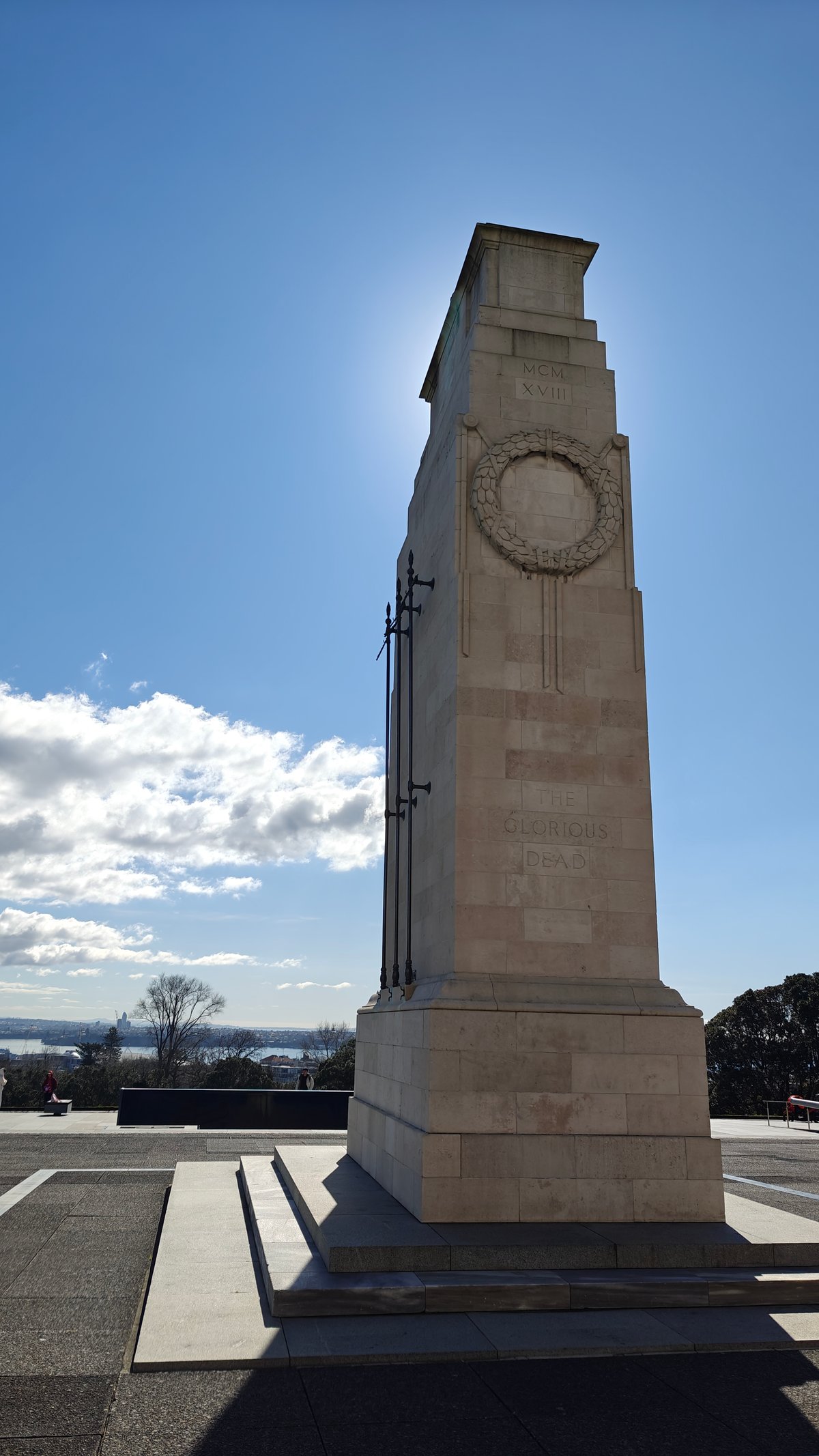 Cenotaph obelisk against the sun
