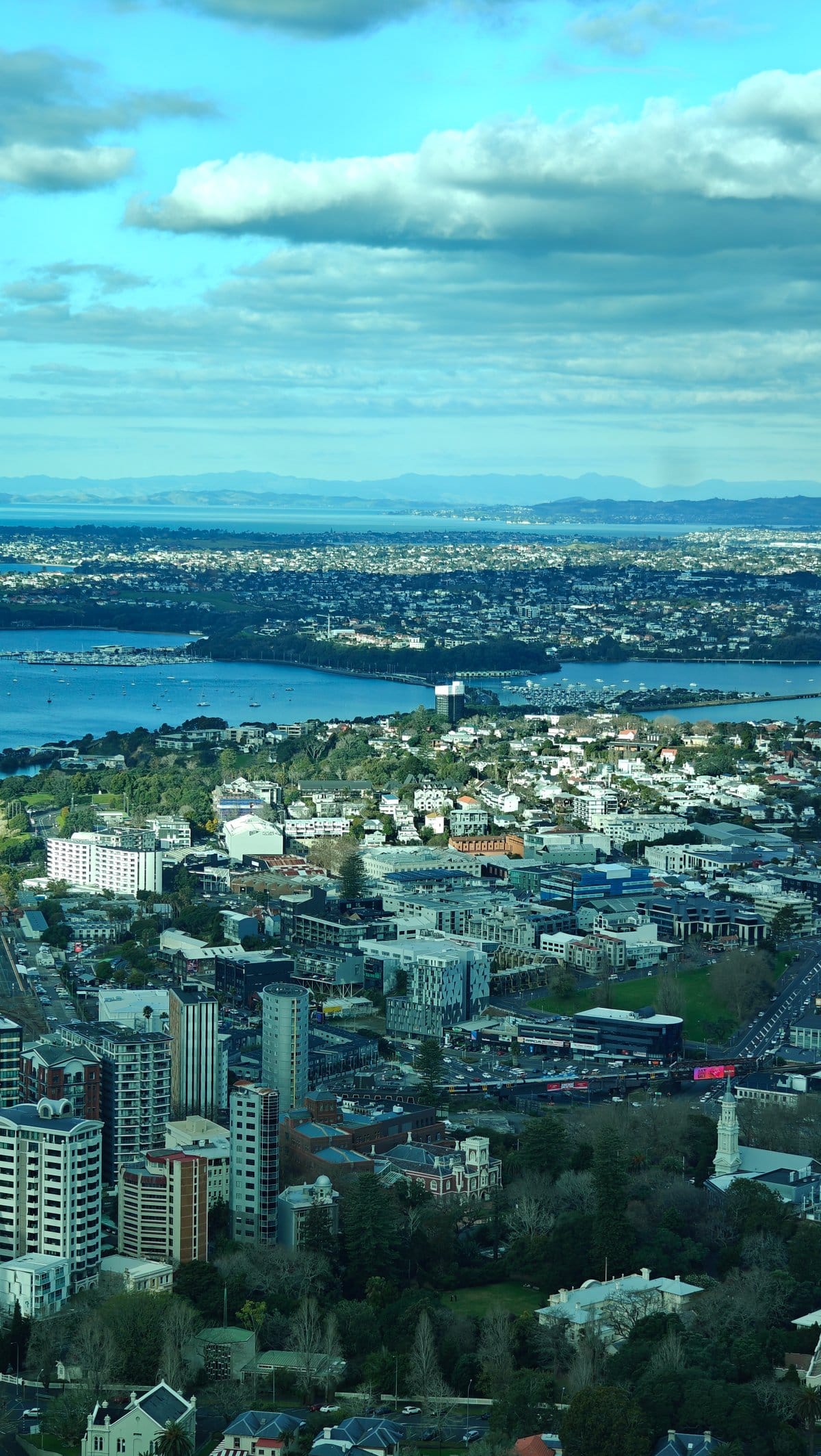 City harbour and distant Rangitoto