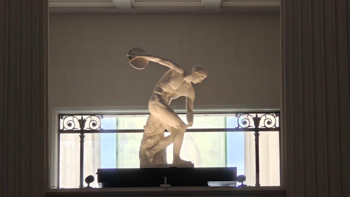 Classical marble figure in the foyer