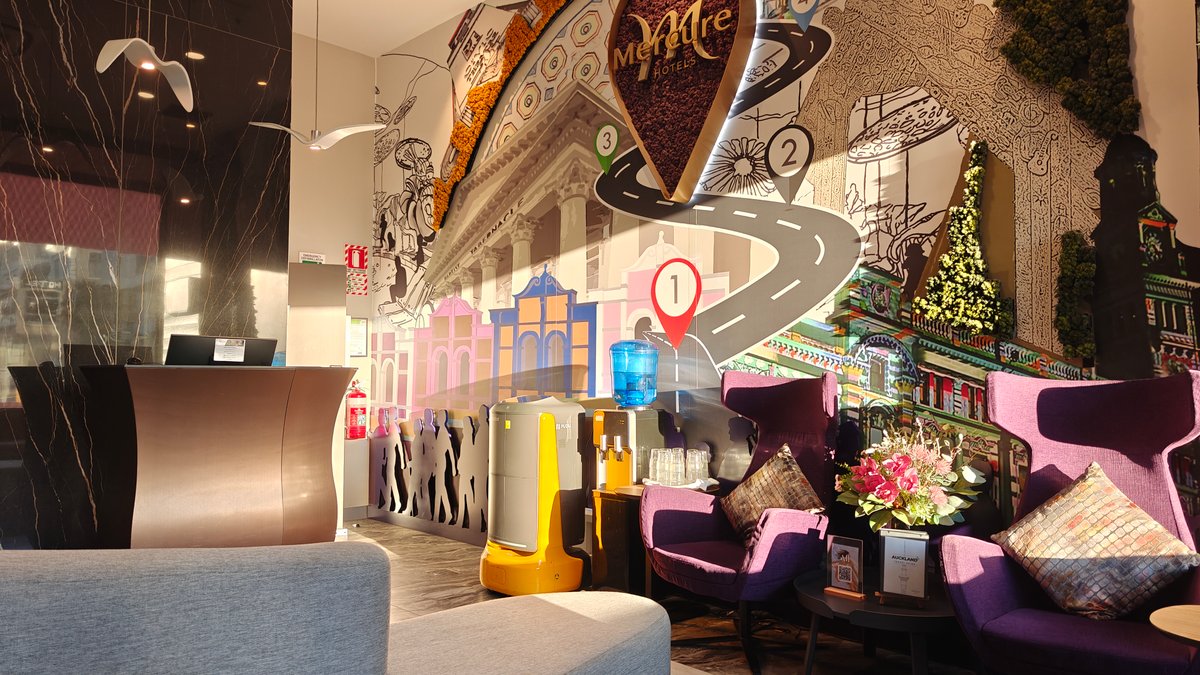 Colourful lobby lounge armchairs