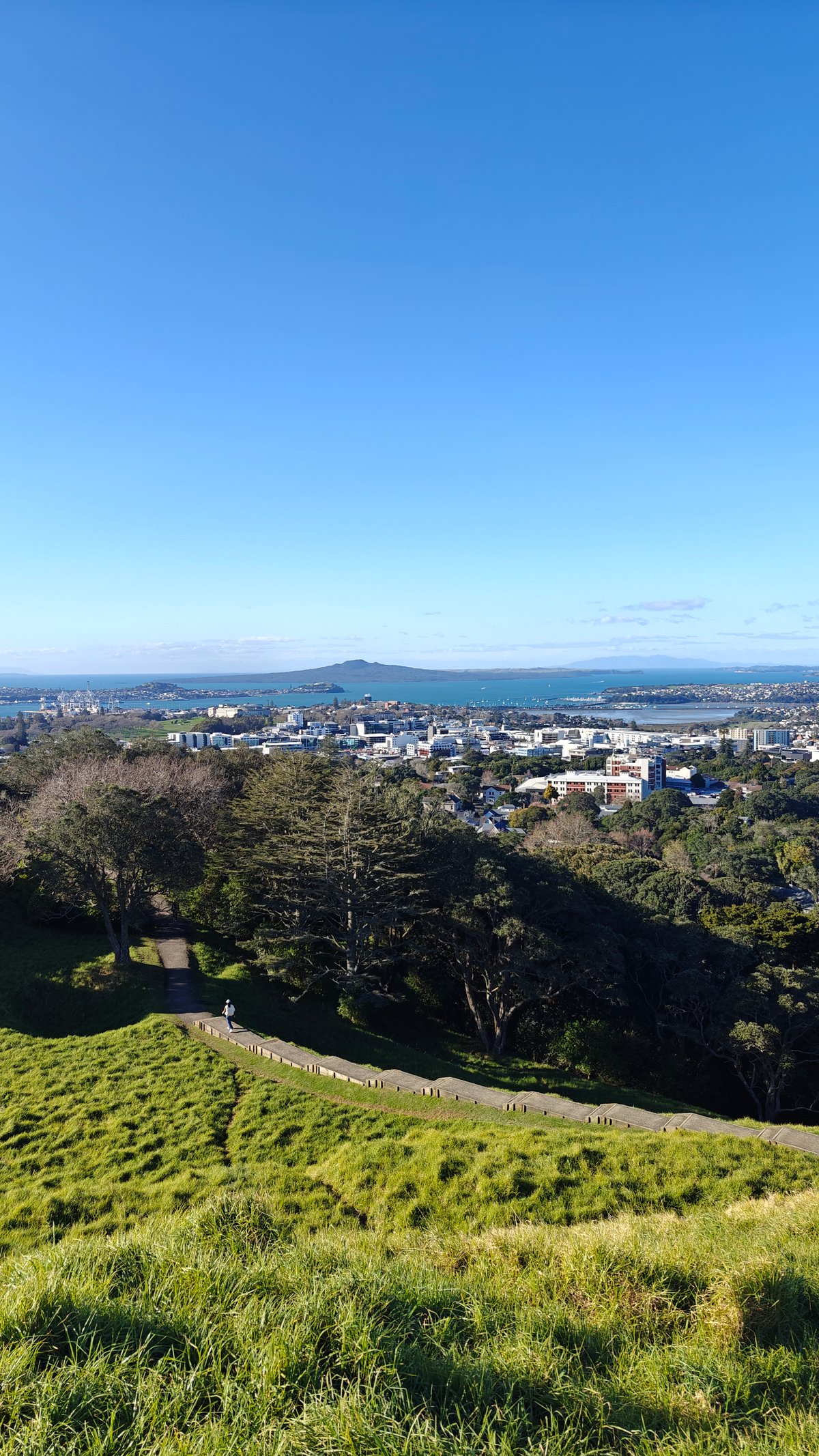 Cone flank with city beyond