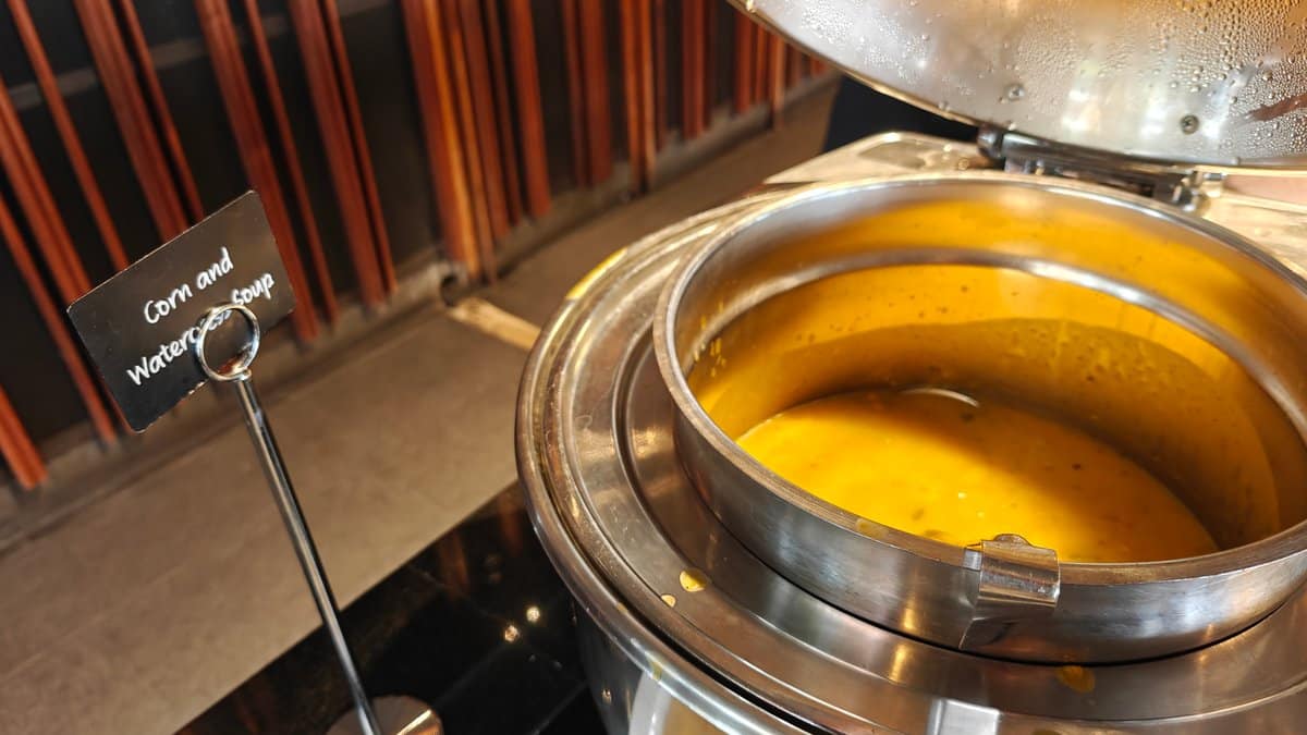 Copper chafing dish of curry