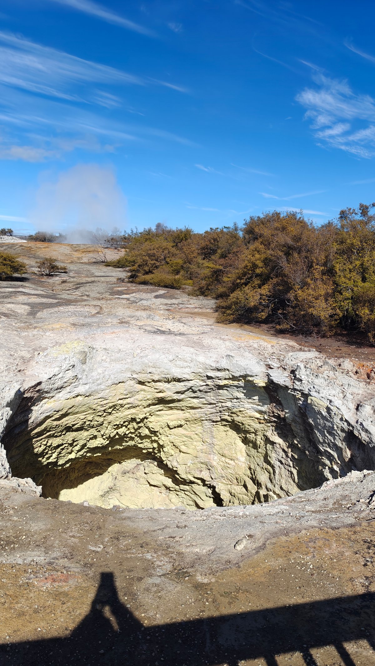 Crater stained with vivid green