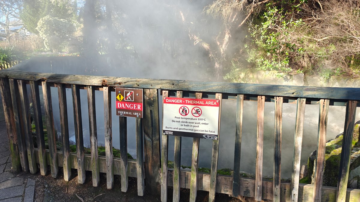 Danger signs in pouring steam