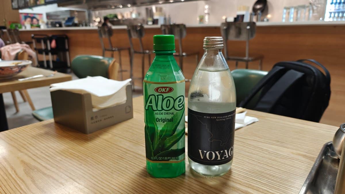 Drinks waiting on the table