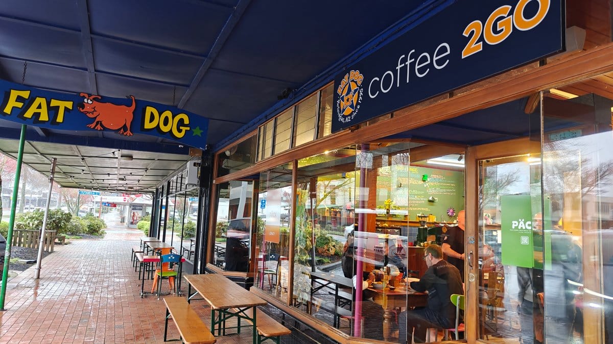 Fat Dog yellow-blue cafe frontage