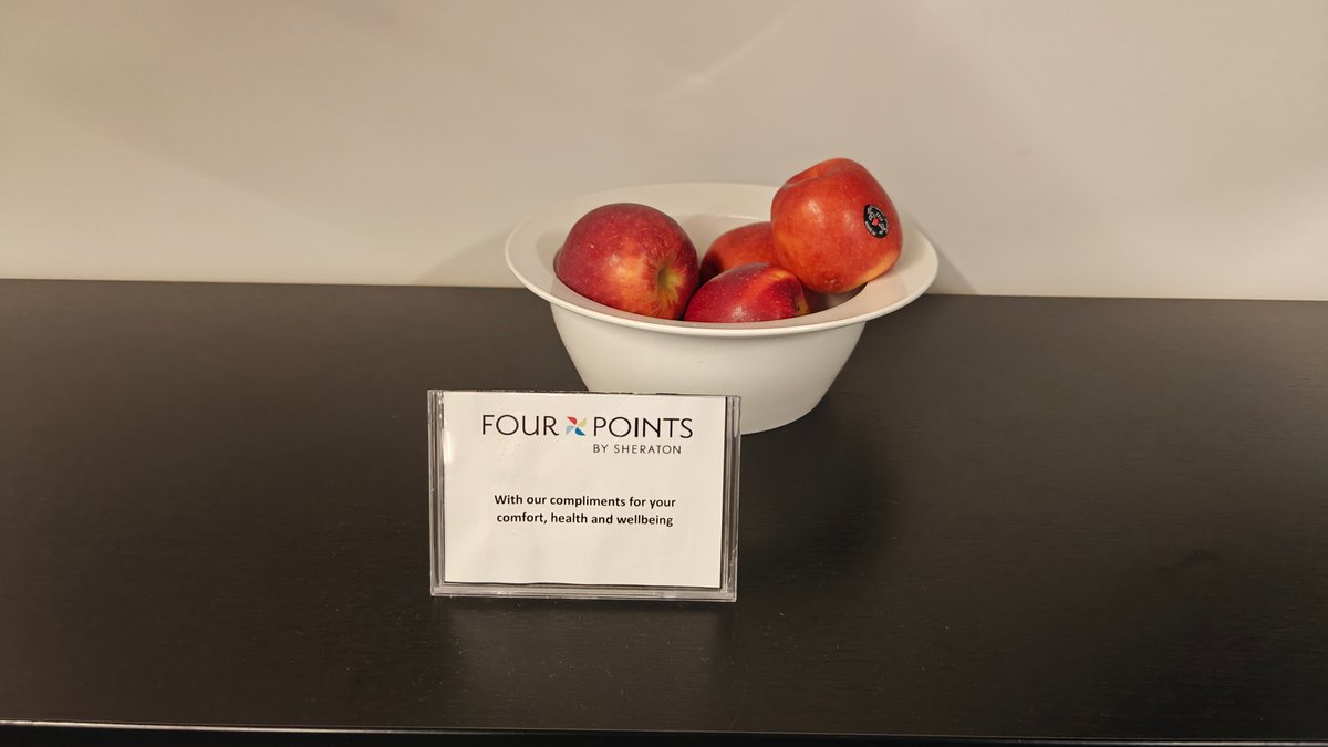 Fresh apples set out for guests
