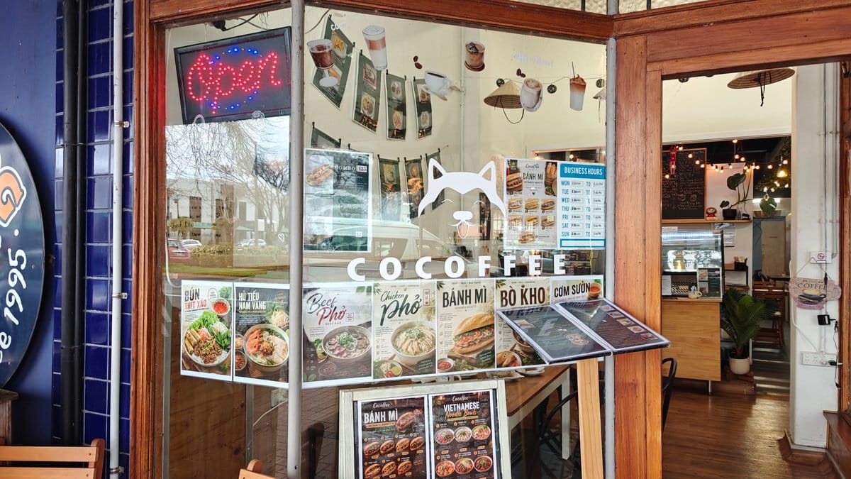 Frontage with window posters