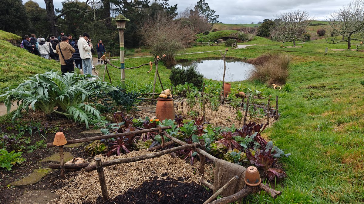Gardens sloping down toward the lake