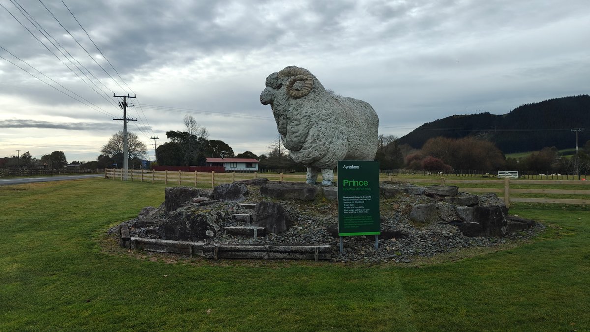 Giant ram sculpture at the roundabout