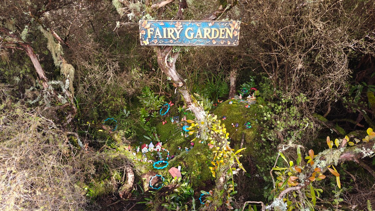 Hand-painted fairy garden track sign