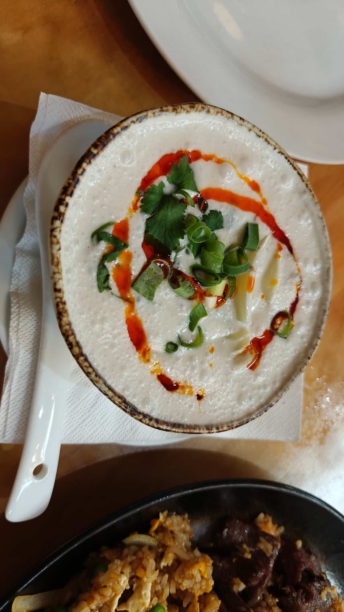 Herb-topped Thai curry bowl