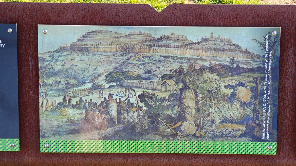 Historic pā reconstruction interpretive panel