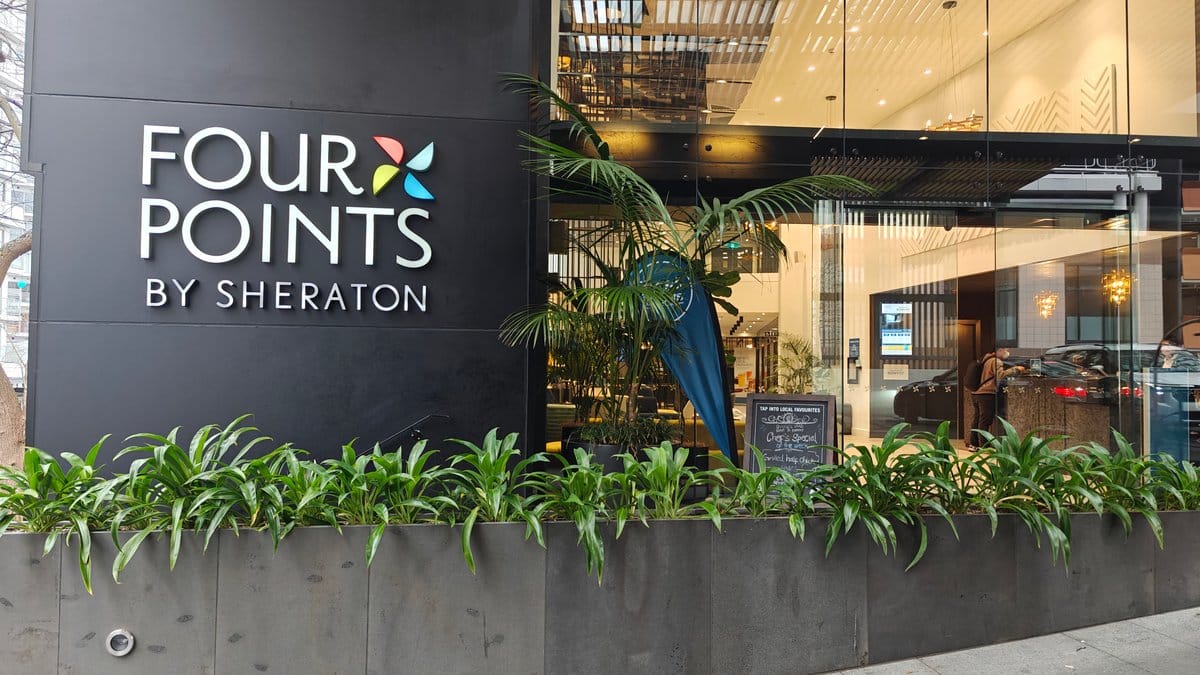 Hotel entrance from the street