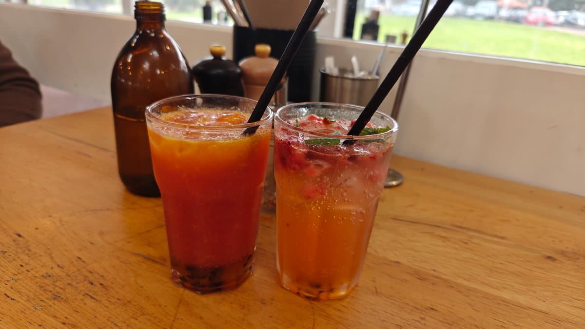 Iced drinks on the table