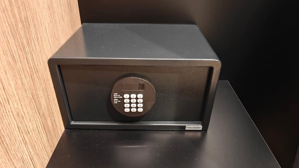 In-room safe on the shelf