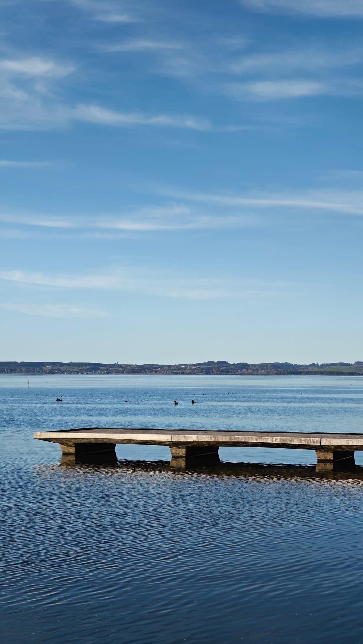 Jetty opening onto wide lake