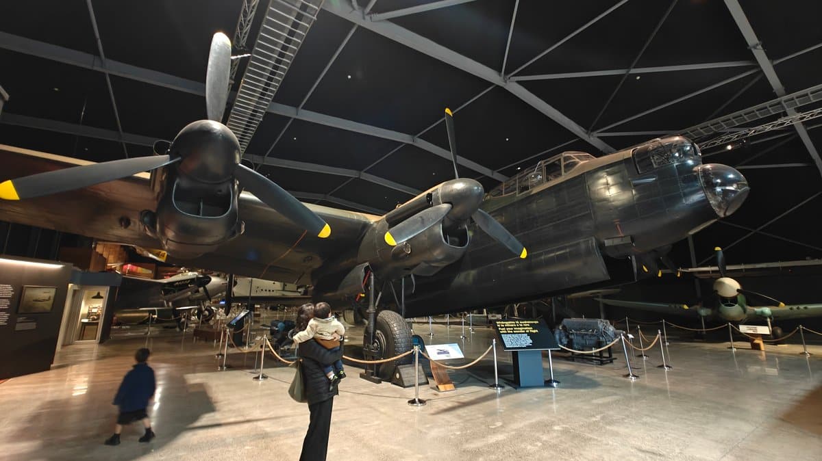 Lancaster bomber filling Aviation Hall