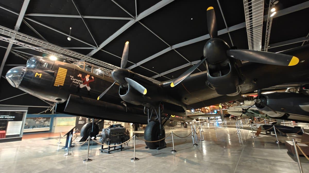 Lancaster's four engines on display