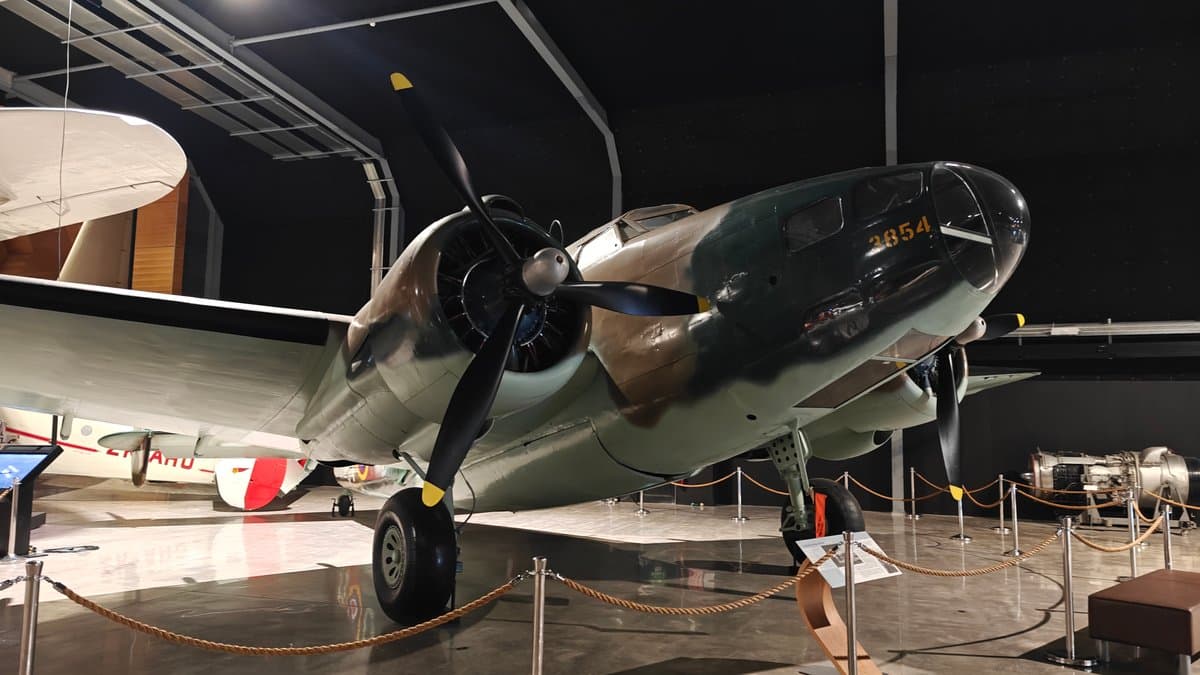Lockheed Hudson bomber in the hall