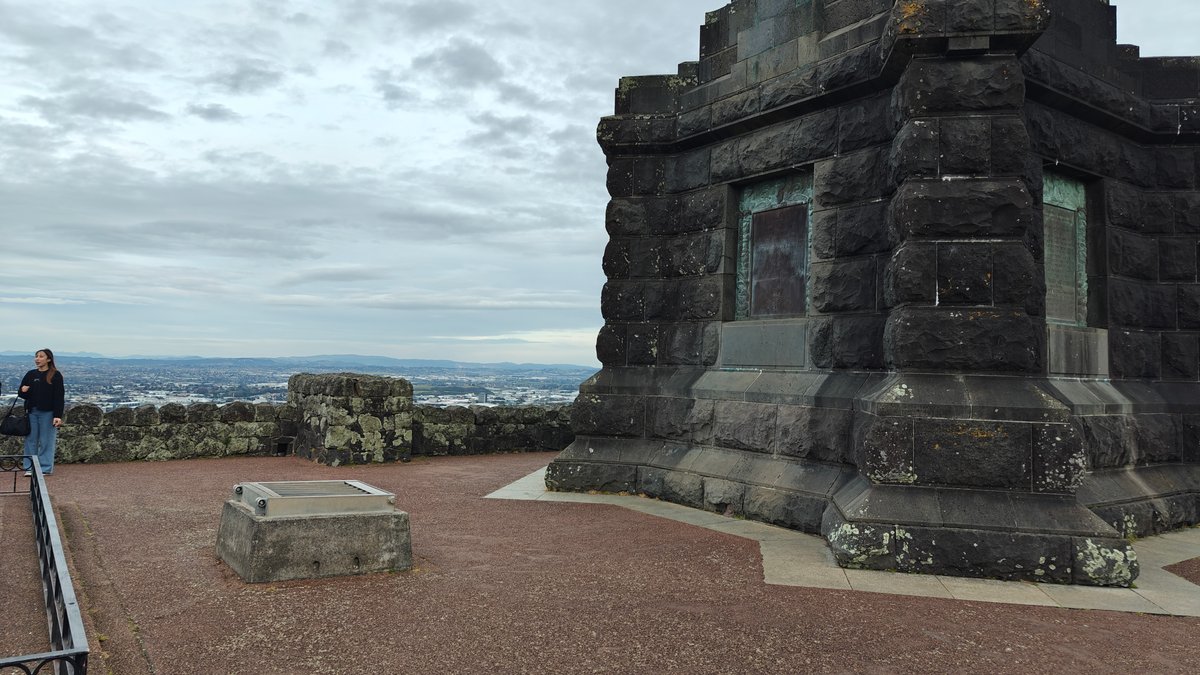 Looking out from the summit rail