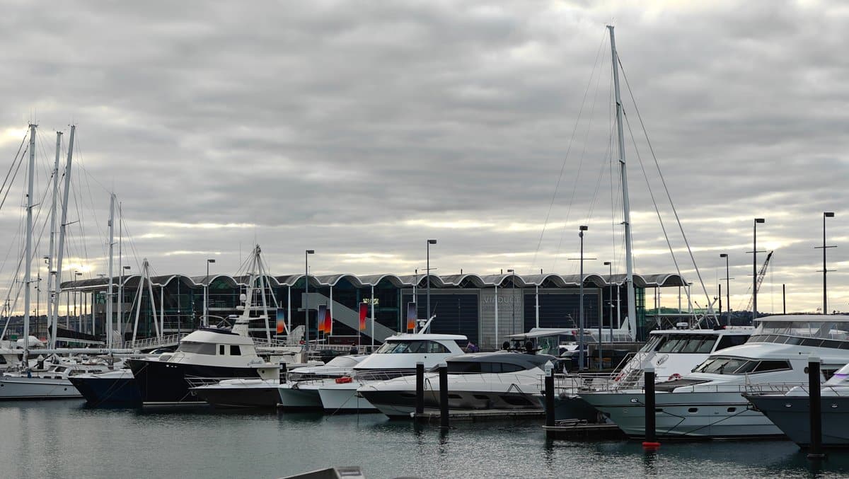 Motor launches packed in the marina