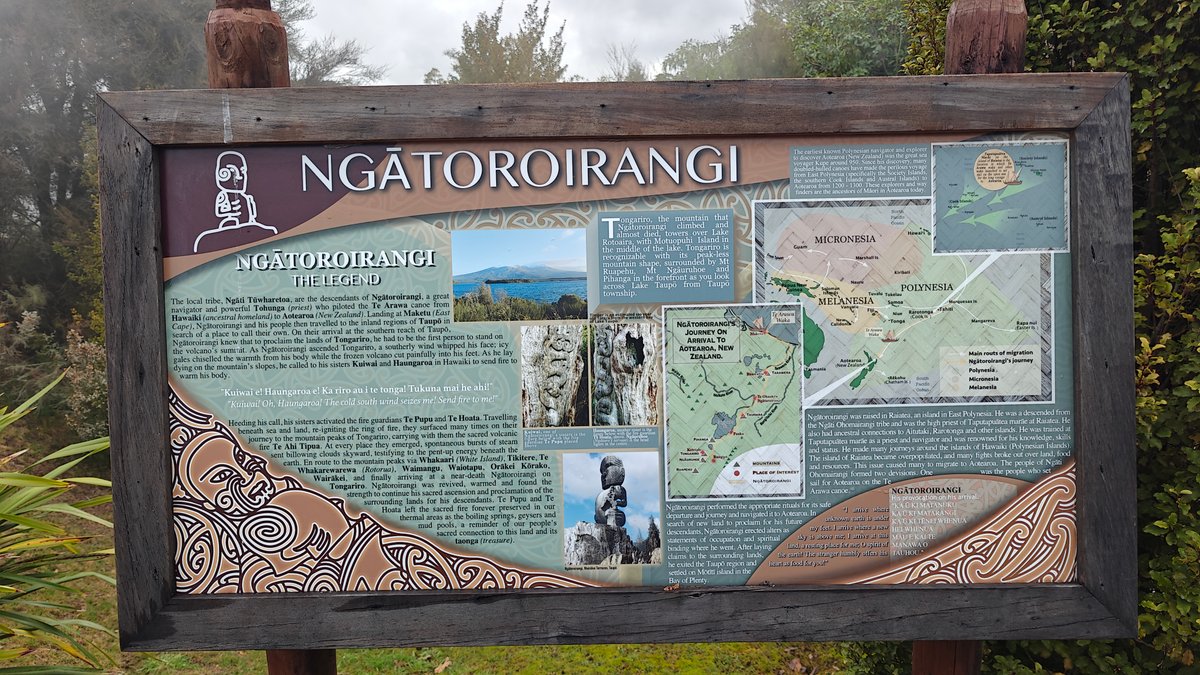 Ngātoroirangi geothermal legend board