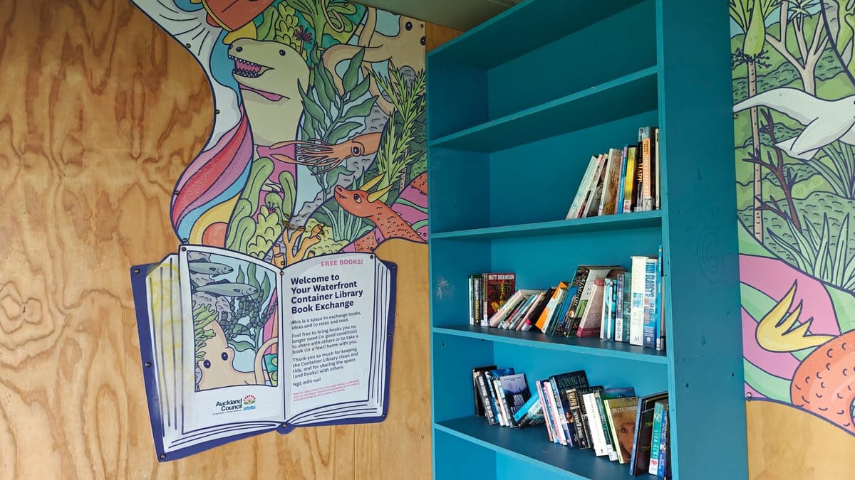 Painted container book exchange