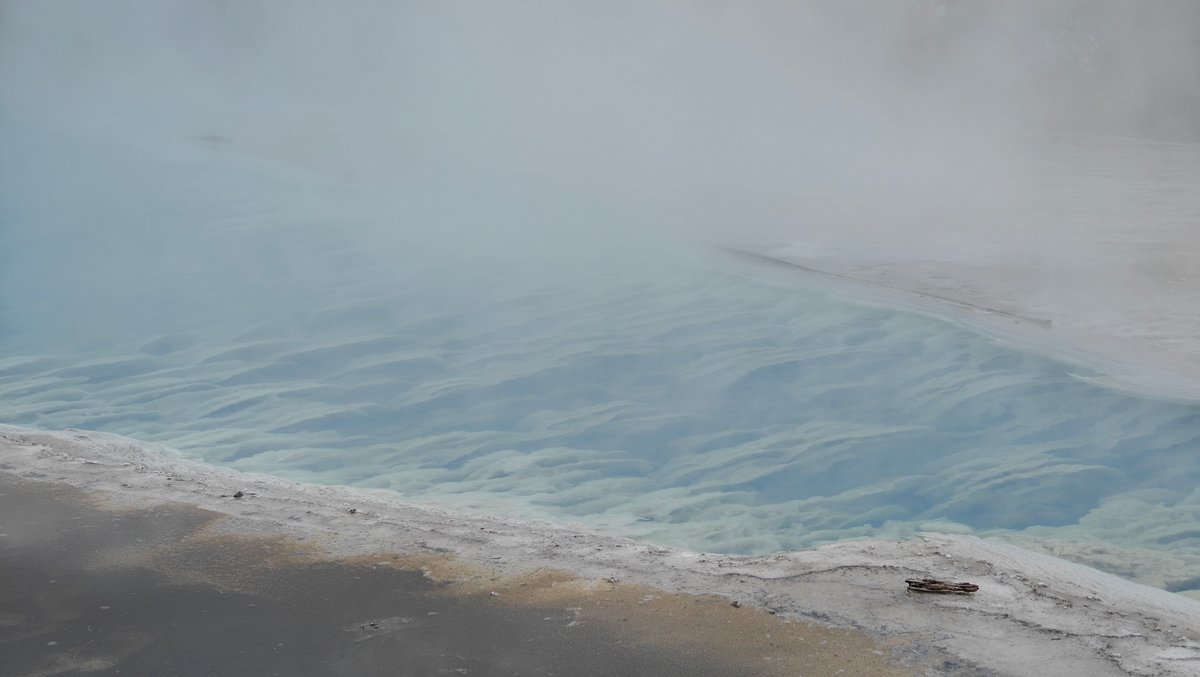 Pale blue silica pool steaming