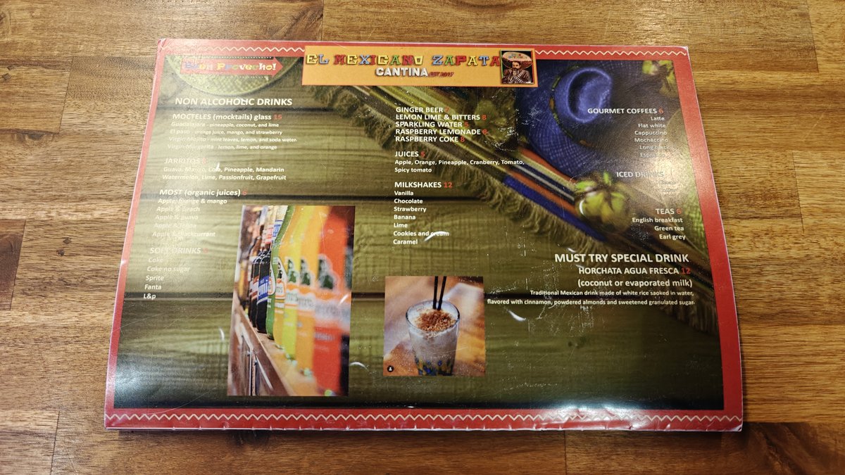 Photo menu of remaining dishes