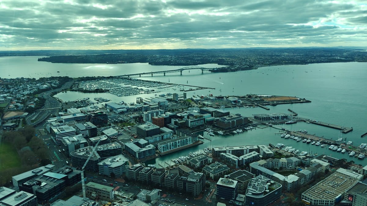 Port and city from upper deck