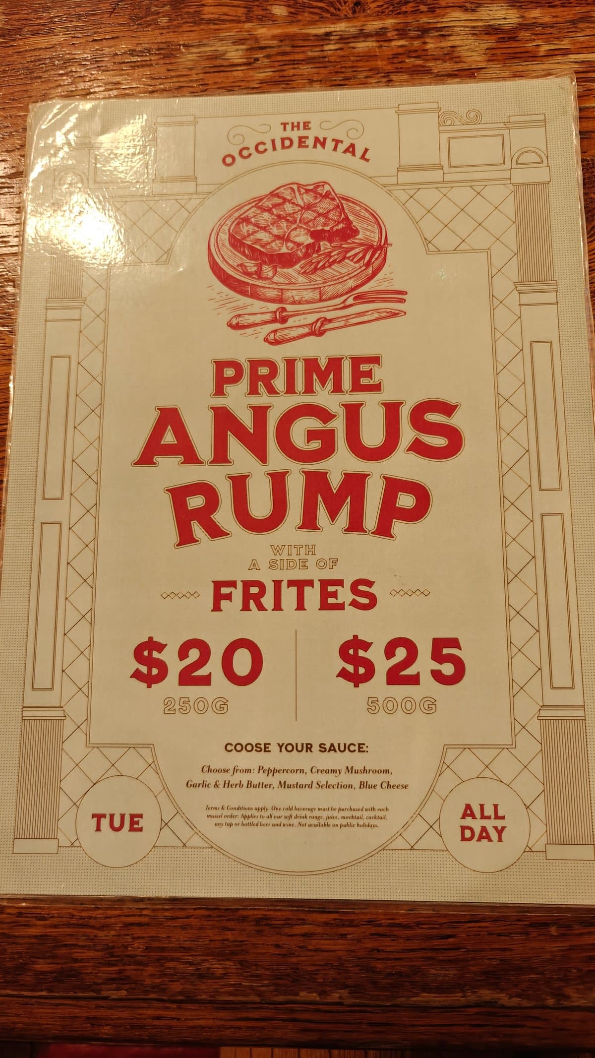 Prime Angus rump with frites