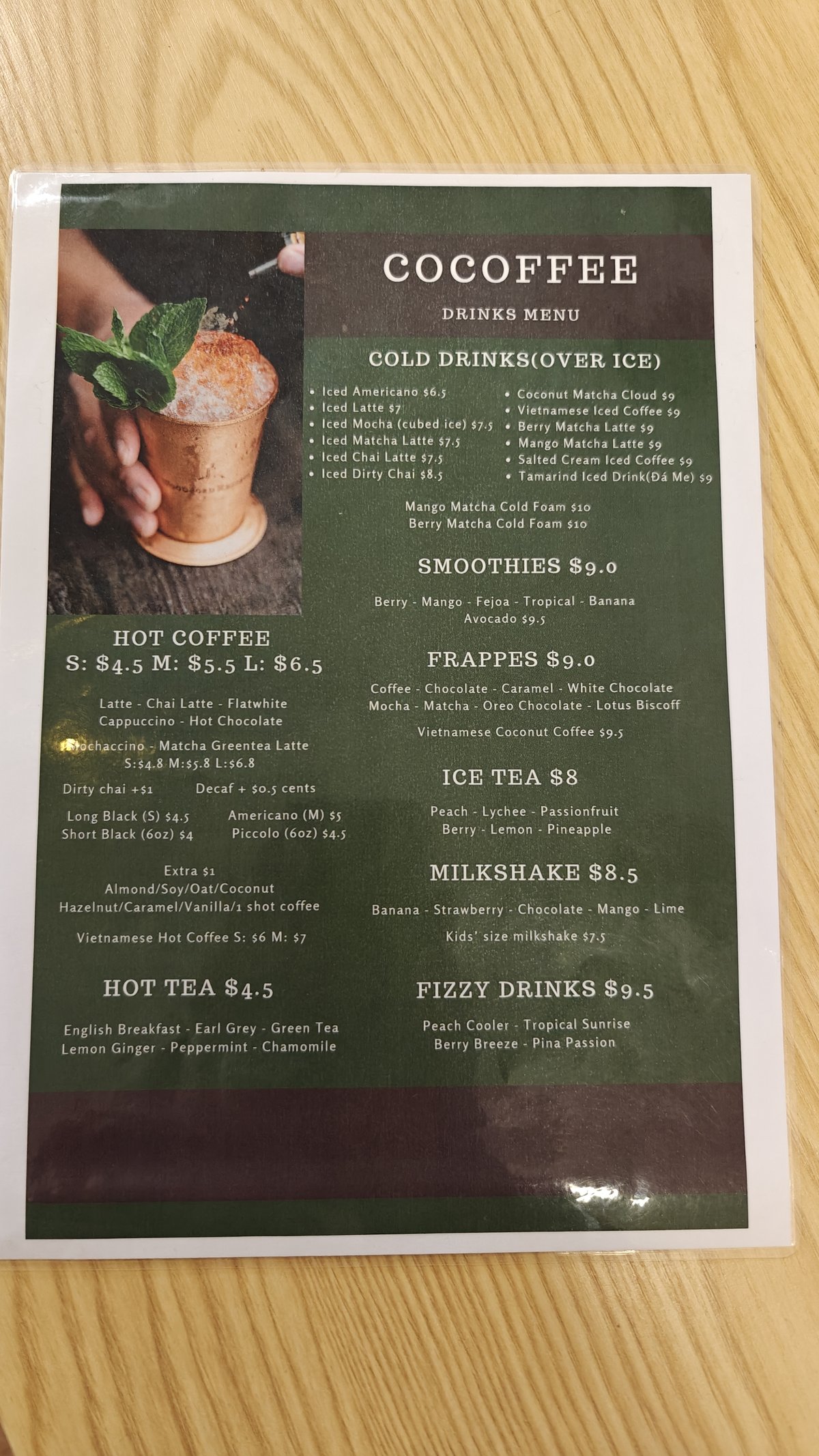 Promotional dish board inside