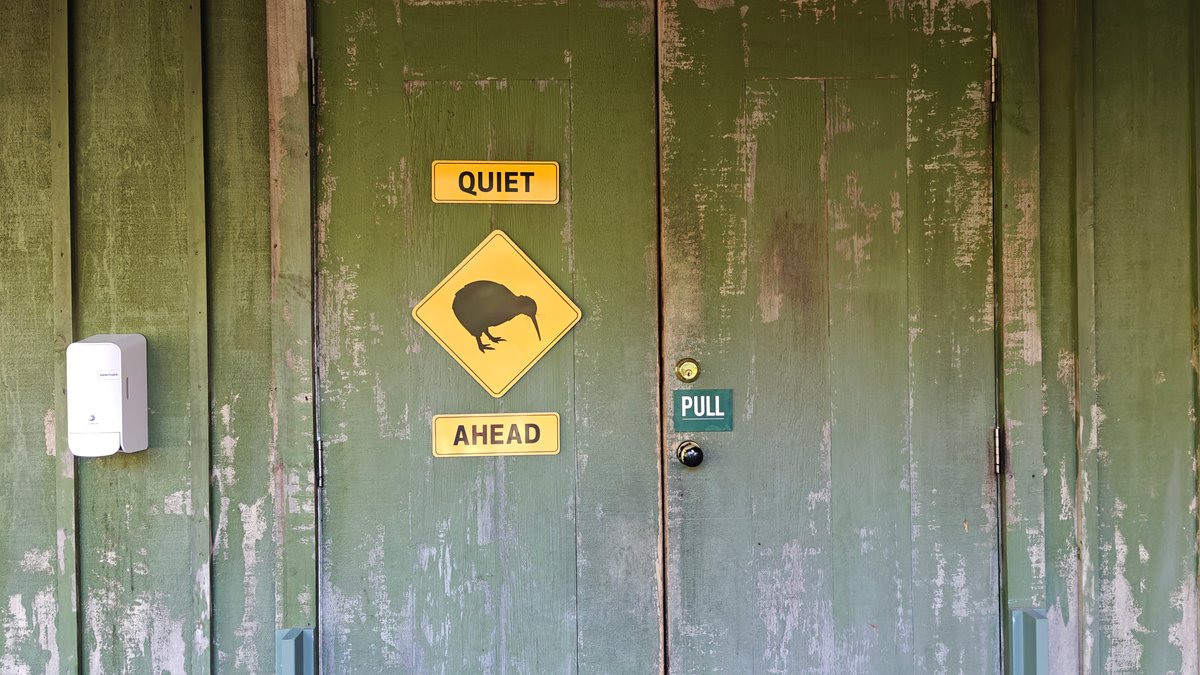 Quiet please, kiwi ahead door