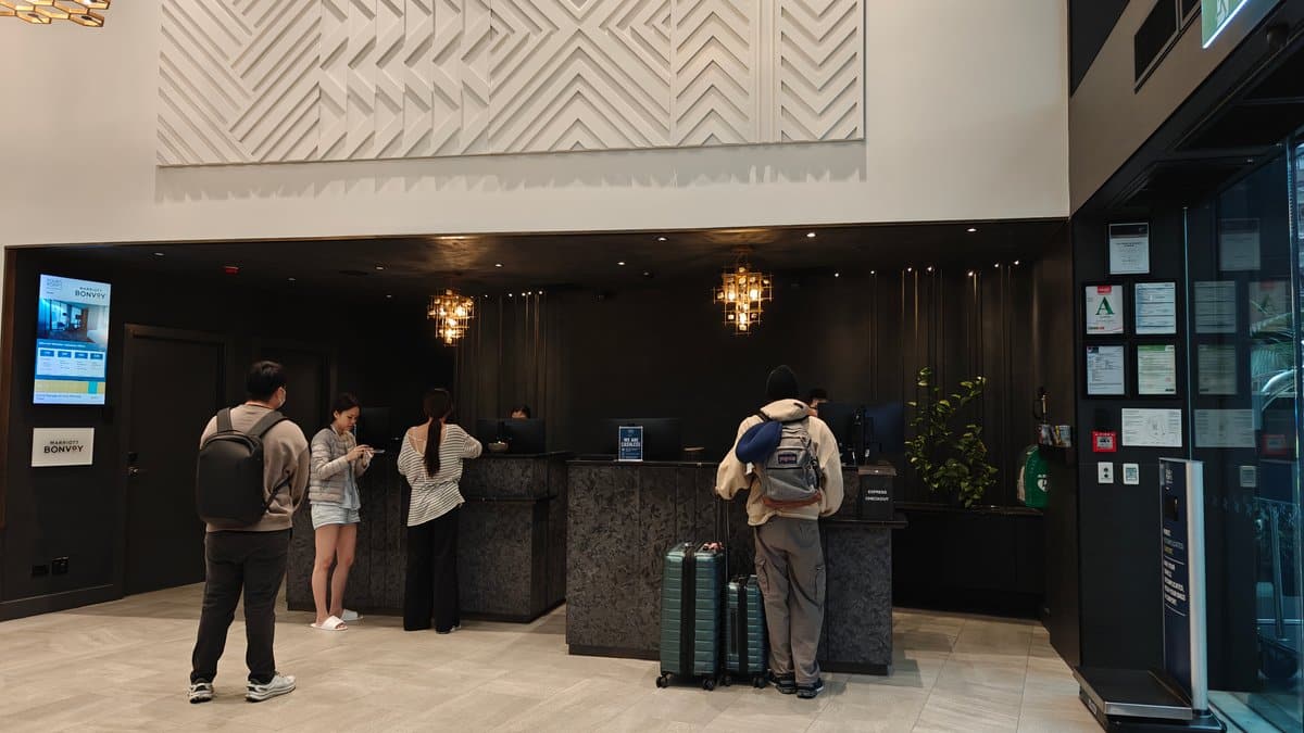 Reception desk during guest check-in