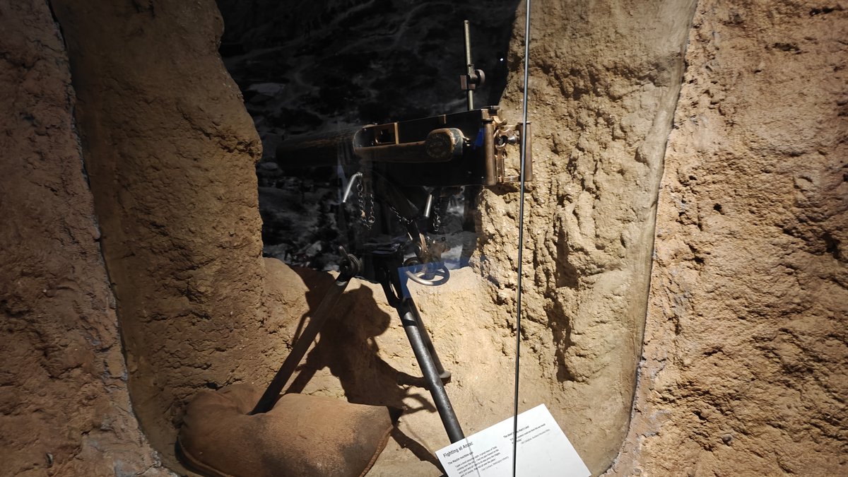 Recreated Gallipoli dugout with a periscope